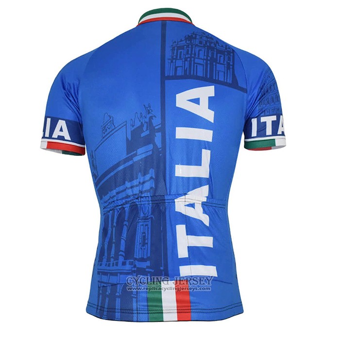 2021 Cycling Jersey Italy Blue Short Sleeve And Bib Short